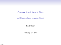 Convolutional networks and character-based models