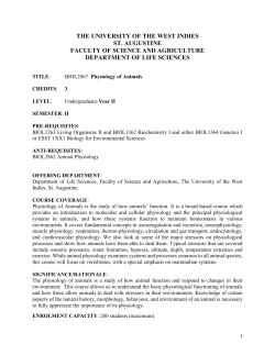 BIOL2867 - UWI St. Augustine - The University of the West Indies