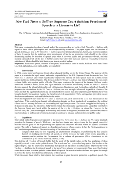 New York Times v. Sullivan Supreme Court decision: Freedom of