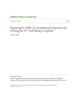 A Constitutional Argument for Closing the 527 Soft Money Loophole