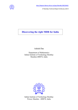 Discovering the right MDR for India - IITB Math