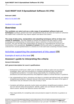 Gold INGOT Unit 5:Spreadsheet Software SS (ITQ)