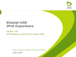 Etisalat-UAE IPv6 Experience
