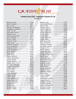 Ichabod Crane CSD - Substitute Teacher ID List 04/08/14