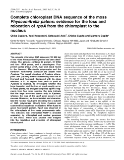 Complete chloroplast DNA sequence of the moss
