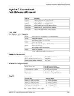 Highline&trade; Conventional High Gallonage Dispenser