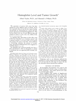Hemoglobin Level and Tumor Growth