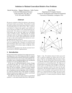 Solutions to Minimal Generalized Relative Pose Problems Abstract 1