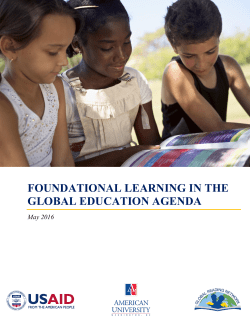 Foundational Learning in the Global Education Agenda
