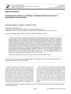 Cardiorespiratory Fitness as a Predictor of Nonfatal Cardiovascular