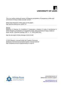 Biogenic precipitation of manganese oxides and enrichment of