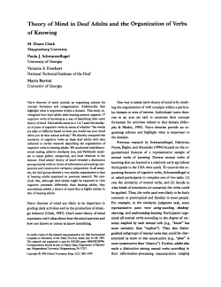 Theory of Mind in Deaf Adults and the Organization of Verbs of