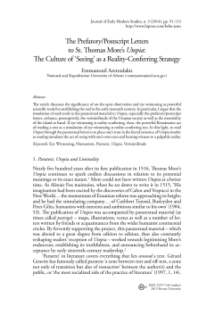 The Prefatory/Postscript Letters to St. Thomas More`s