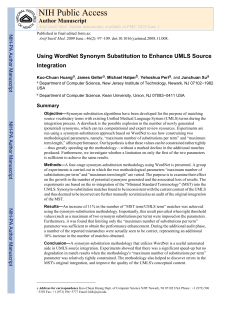 Using WordNet Synonym Substitution to Enhance UMLS Source