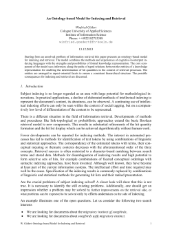 Ein Ontologie basiertes Modell f&uuml;r Indexierung