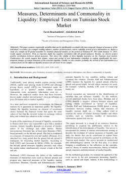 Measures, Determinants and Commonality in Liquidity: Empirical