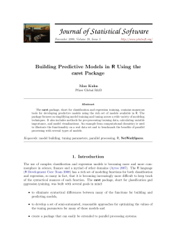 Building Predictive Models in R Using the caret Package