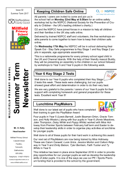 Summ er Term New sletter - Millfield Primary School