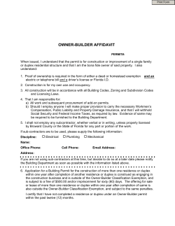 OWNER-BUILDER AFFIDAVIT