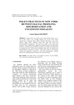 police practices in new york: between racial profiling, discrimination