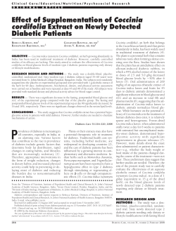 Effect of Supplementation of Coccinia cordifolia
