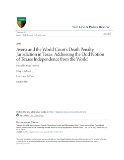 Avena and the World Court`s Death Penalty Jurisdiction in Texas