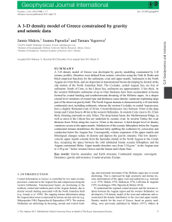 A 3-D density model of Greece constrained by gravity and seismic data