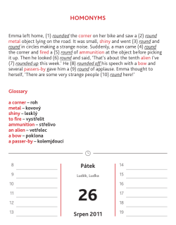 HoMoNYMS Srpen 2011 P&aacute;tek