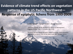 Evidence of climate change effects on epiphytic lichens in the Pacific