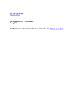 12.510 Introduction to Seismology