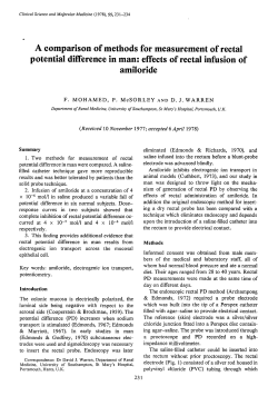 A Comparison of Methods for Measurement of Rectal Potential