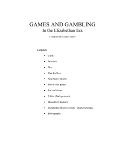 Games and Gambling in the Elizabethan Era