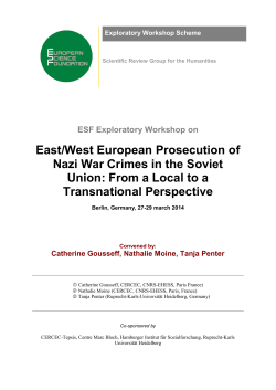 East/West European Prosecution of Nazi War Crimes in the Soviet