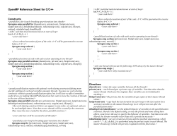 OpenMP Reference Sheet for C/C++