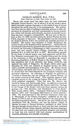Charles Darwin. M.A., F.R.S.