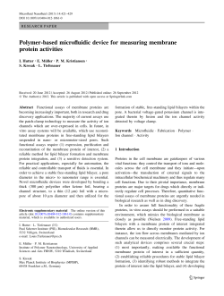 Polymer-based microfluidic device for measuring membrane protein