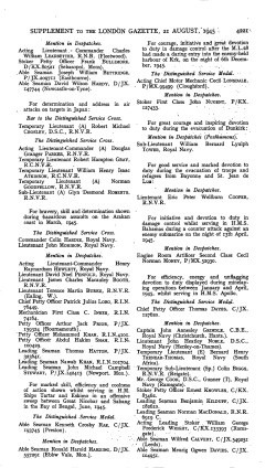 SUPPLEMENT TO THE LONDON GAZETTE, 21 AUGUST, "1945