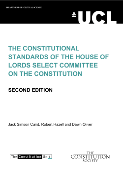 the constitutional standards of the house of lords select