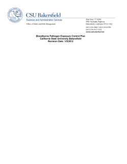 Bloodborne Pathogen Exposure Control Plan California State