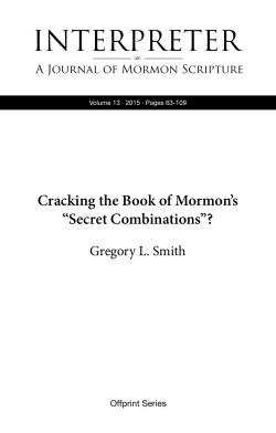 Cracking the Book of Mormon`s “Secret