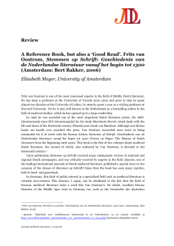 Frits van Oostrom, Stemmen op Schrift: Geschiedenis van de