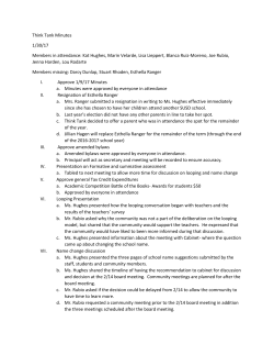 Think Tank Minutes 1/30/17 Members in attendance: Kat Hughes