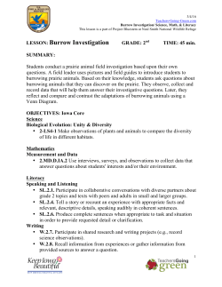 Burrow Investigation - Teachers Going Green