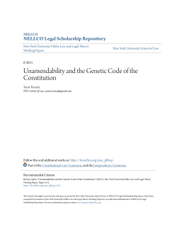 Unamendability and the Genetic Code of the Constitution
