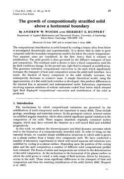 The growth of compositionally stratified solid above a horizontal