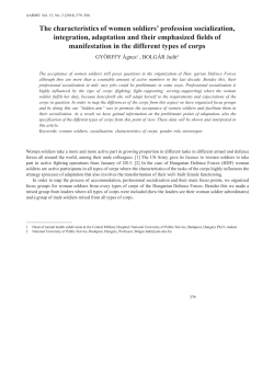 The characteristics of women soldiers` profession - UNI-NKE