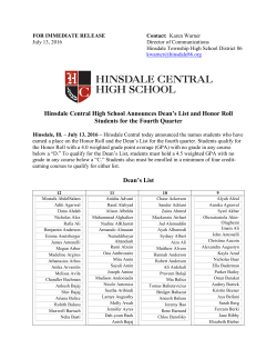 the complete list. - Hinsdale Township High School District 86