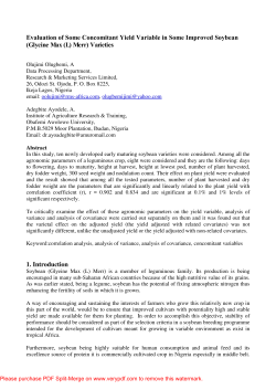 Evaluation of Some Concomitant Yield Variable in Some Improved