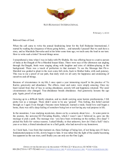 this inspiring message - Sufi Ruhaniat International