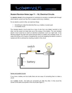Student Revision Notes (age 11 &ndash; 14): Electrical Circuits